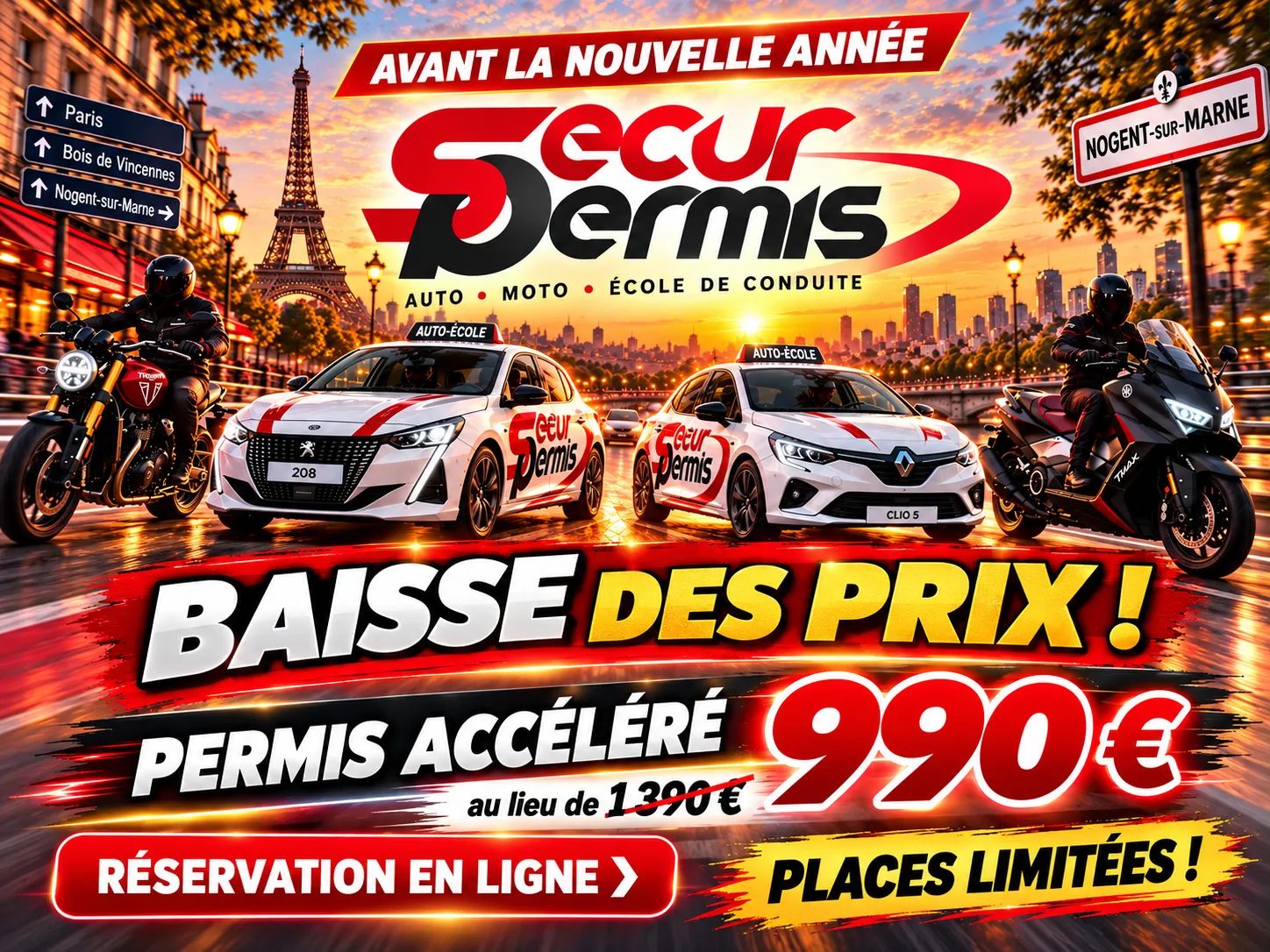 Baisse de prix sur le permis B accéléré SecurPermis